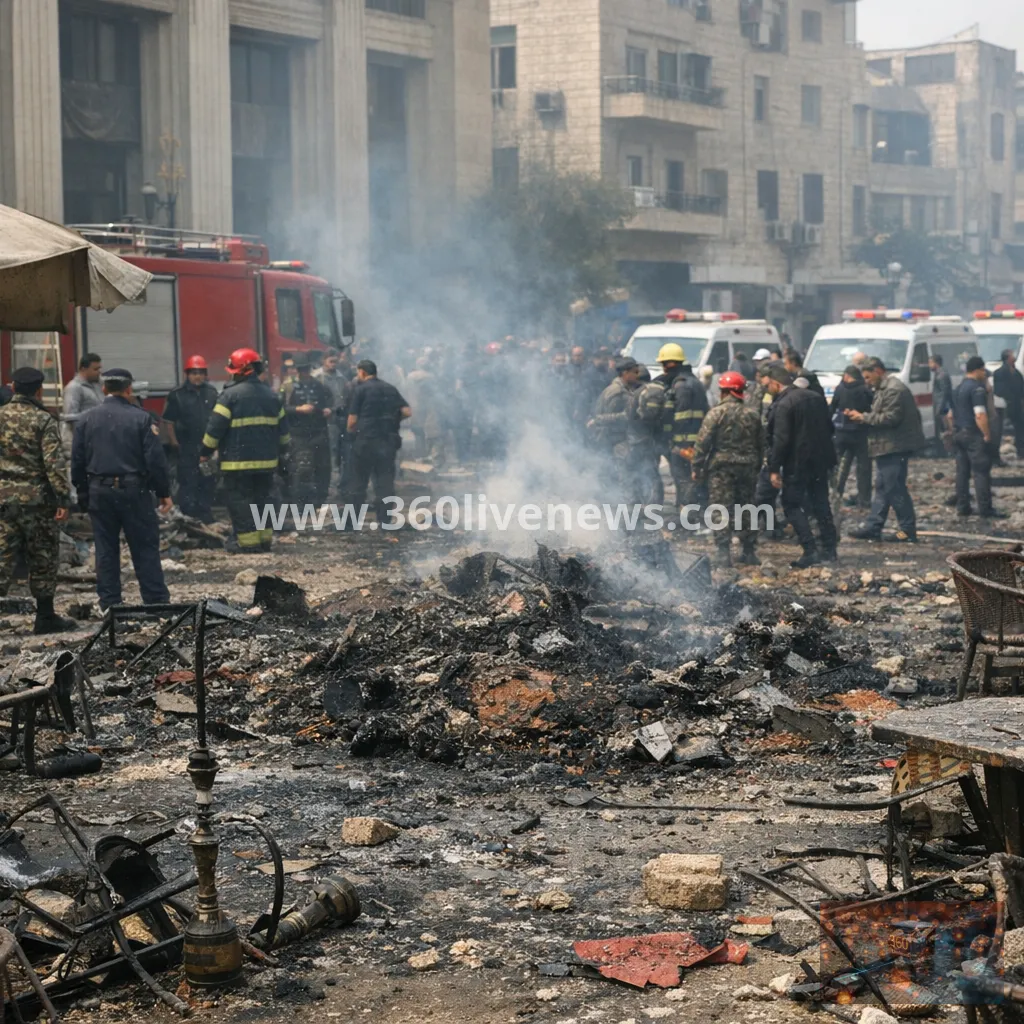 At least six killed in bombing at crowded Damascus cafe near courthouse