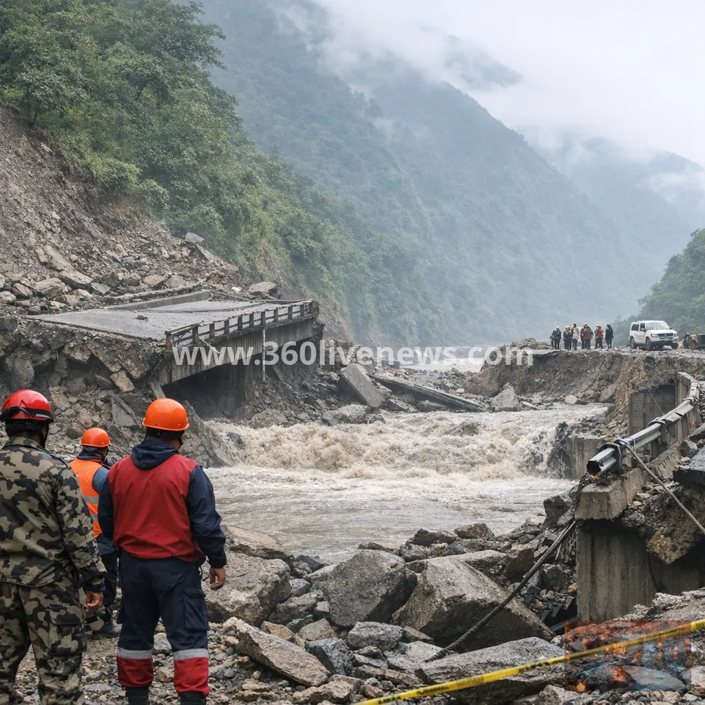 Nepal-Tibet border floods leave rescue crews cut off as roads and bridges are destroyed