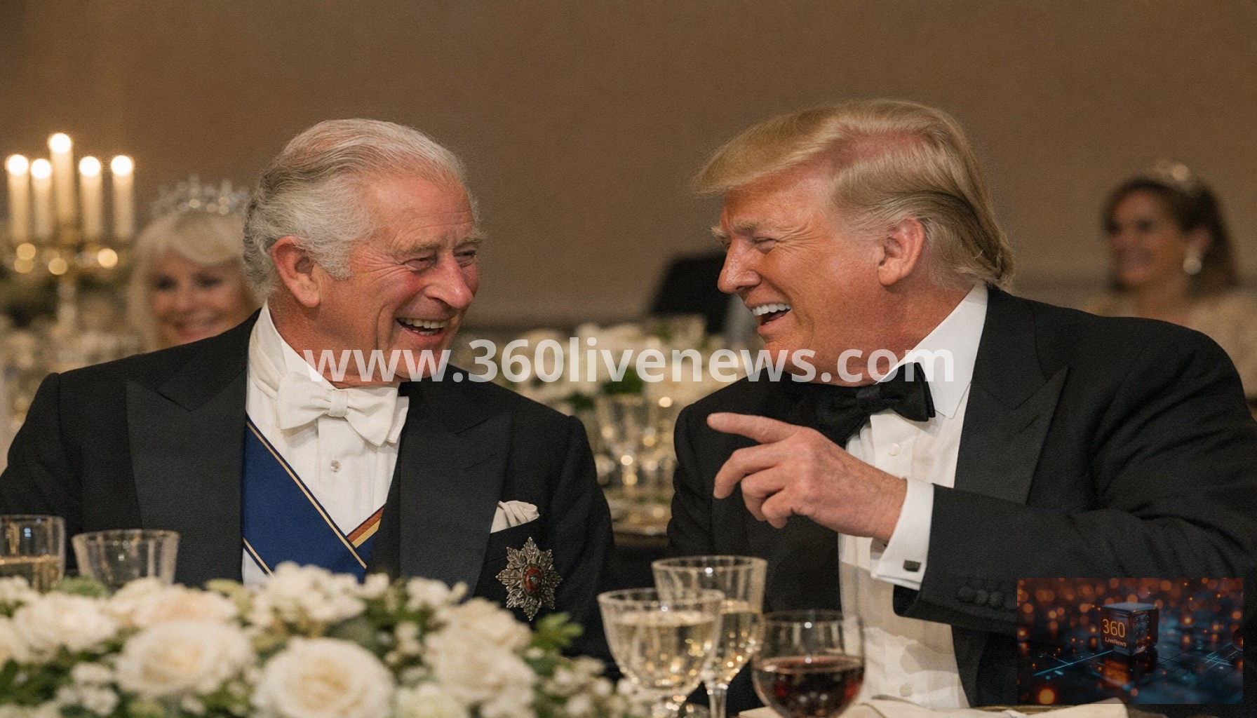 King Charles III and Donald Trump exchange jokes at US state dinner