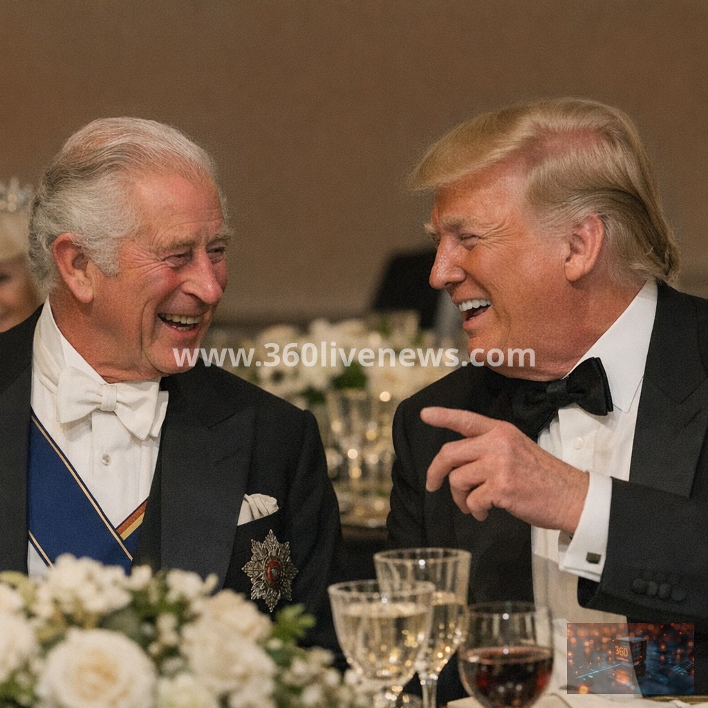 King Charles III and Donald Trump exchange jokes at US state dinner