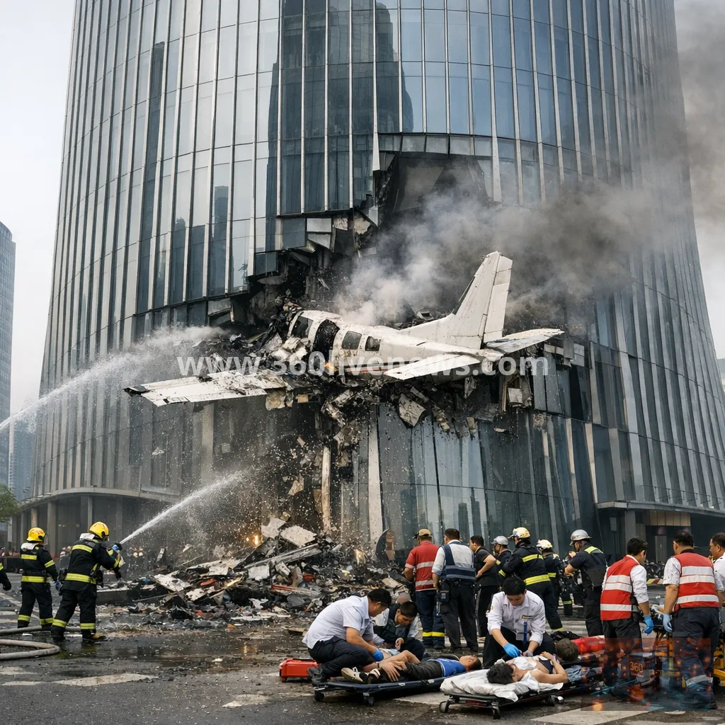 Plane crashes into Beijing CITIC Tower, killing one and injuring 13