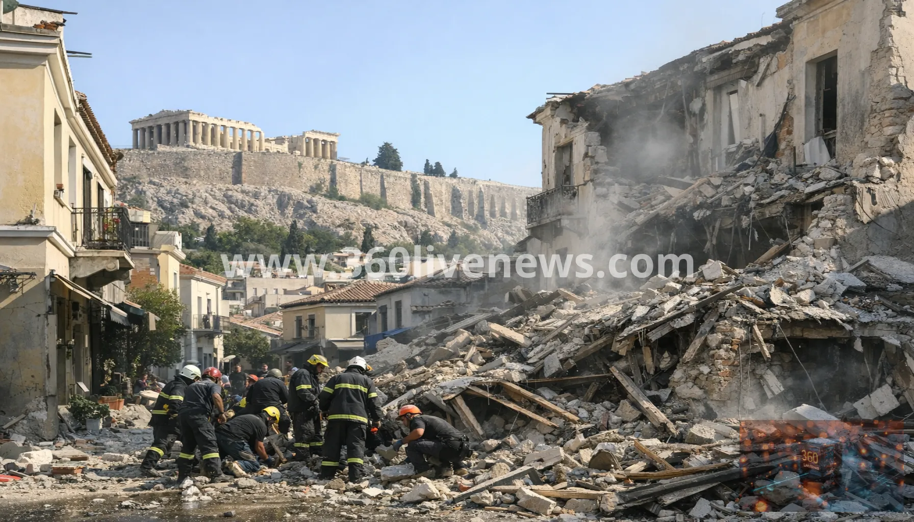 Explosion near Acropolis collapses building in Athens' Plaka, injuring two
