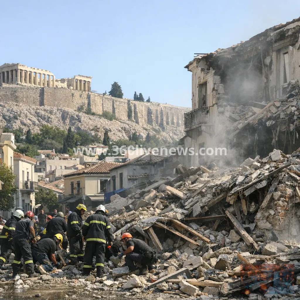 Explosion near Acropolis collapses building in Athens' Plaka, injuring two