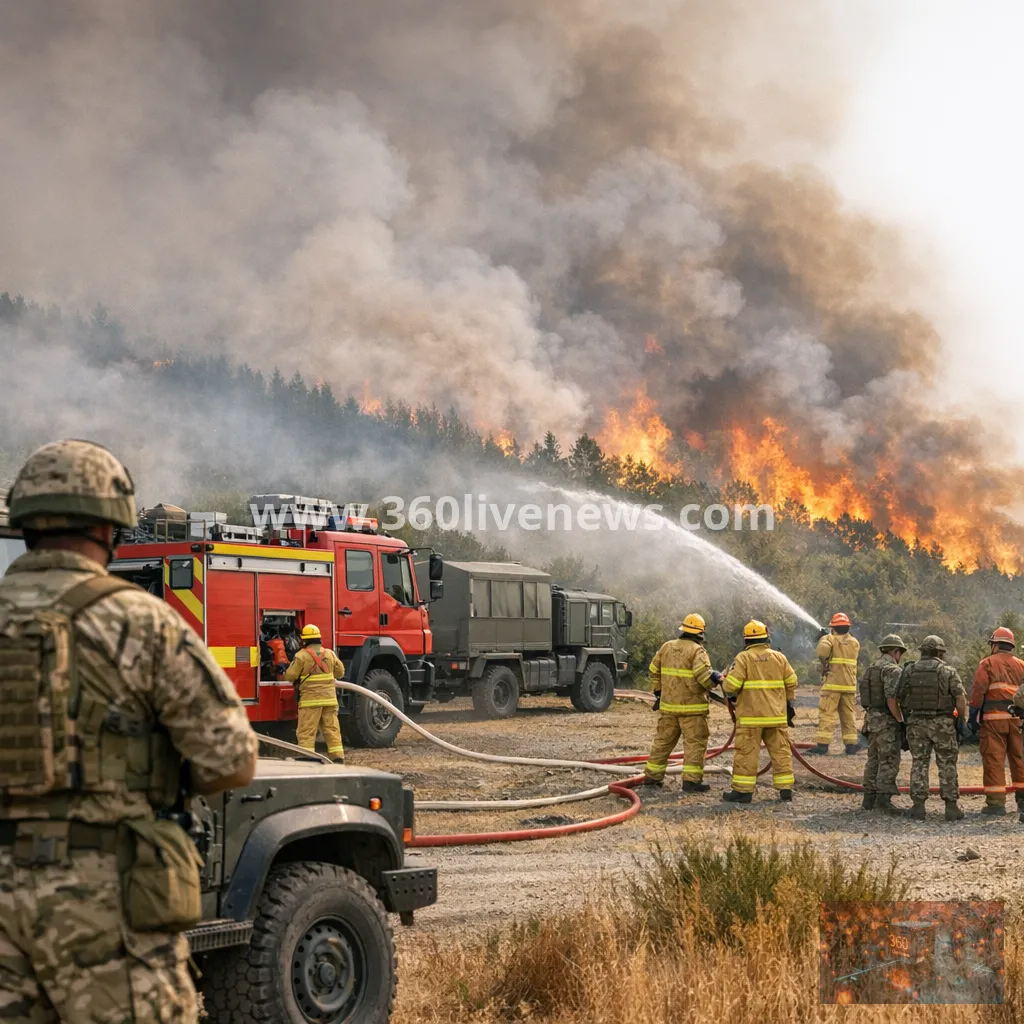 South Wales wildfires prompt military support as crews battle dozens of blazes