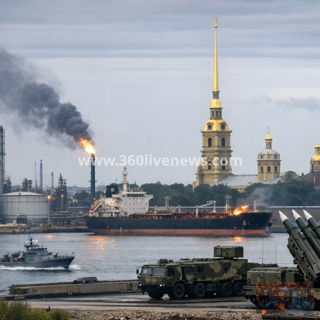 Ukraine says it struck St Petersburg oil and military targets after deadly Kyiv attack