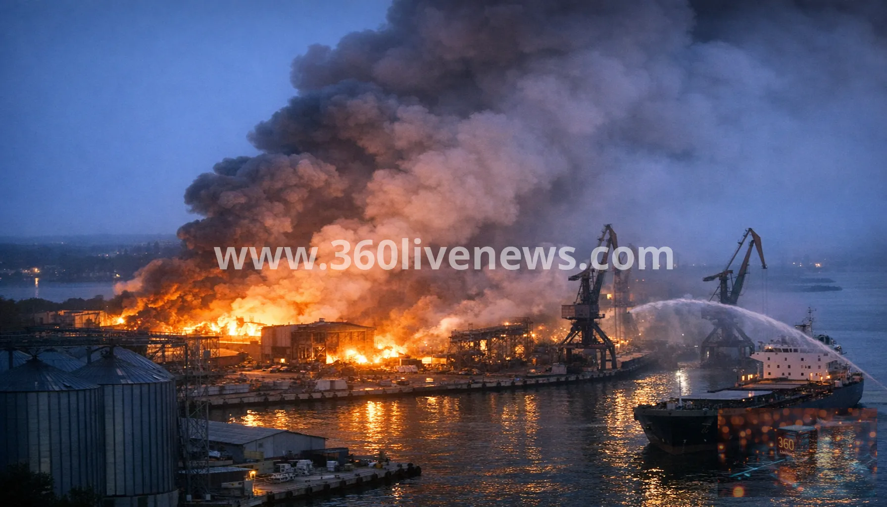 Russian strike sparks fire at Ukraine's Izmail port amid interceptor shortage
