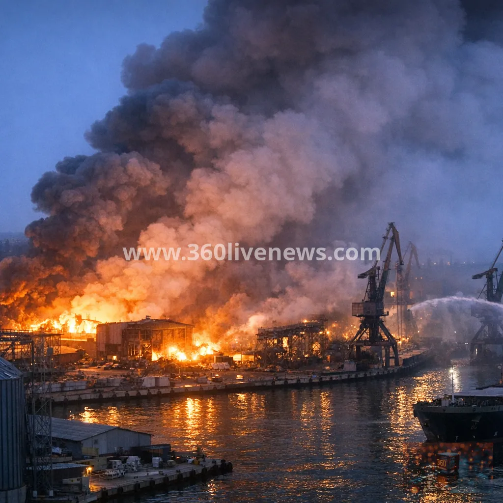Russian strike sparks fire at Ukraine's Izmail port amid interceptor shortage