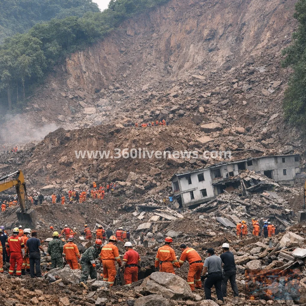 Landslide in Chongqing's Pengshui buries people and buildings as rescue operation continues