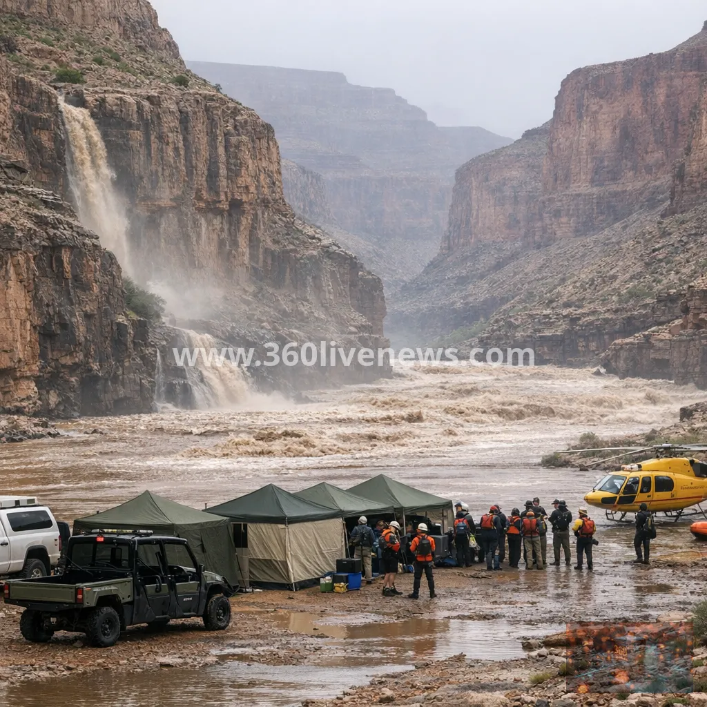 Grand Canyon flash flood leaves one dead and about 15 missing as evacuations continue