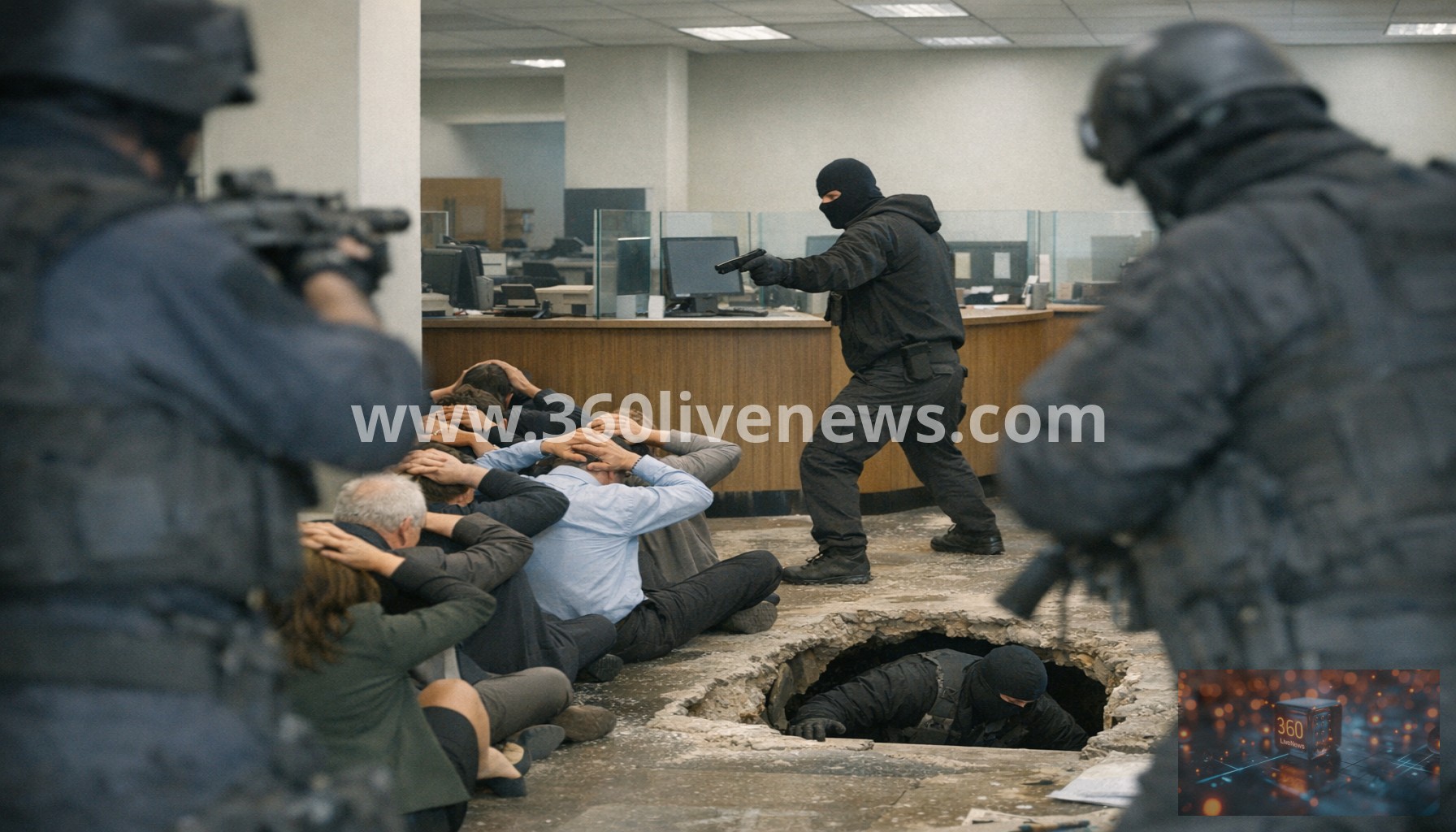 Armed robbers hold 25 hostages in Naples bank heist before escaping through tunnel