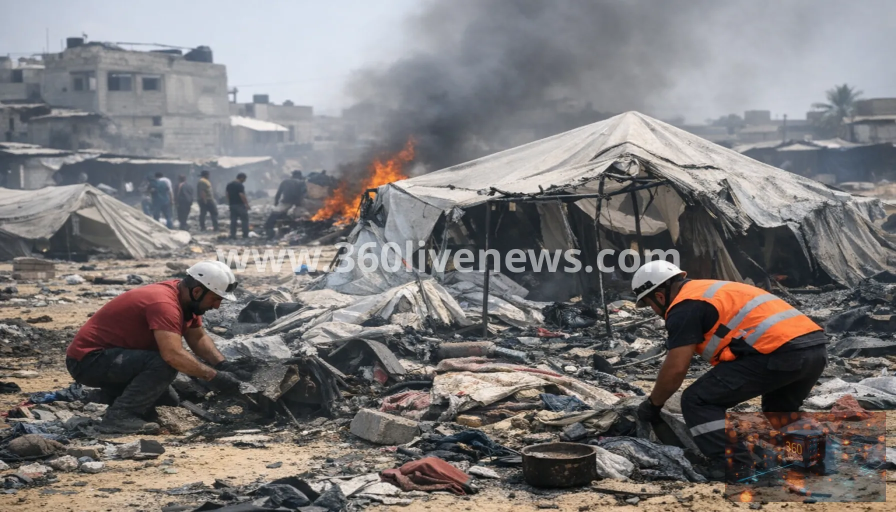 Israeli strikes kill 10 in Gaza, including camp and tent attacks