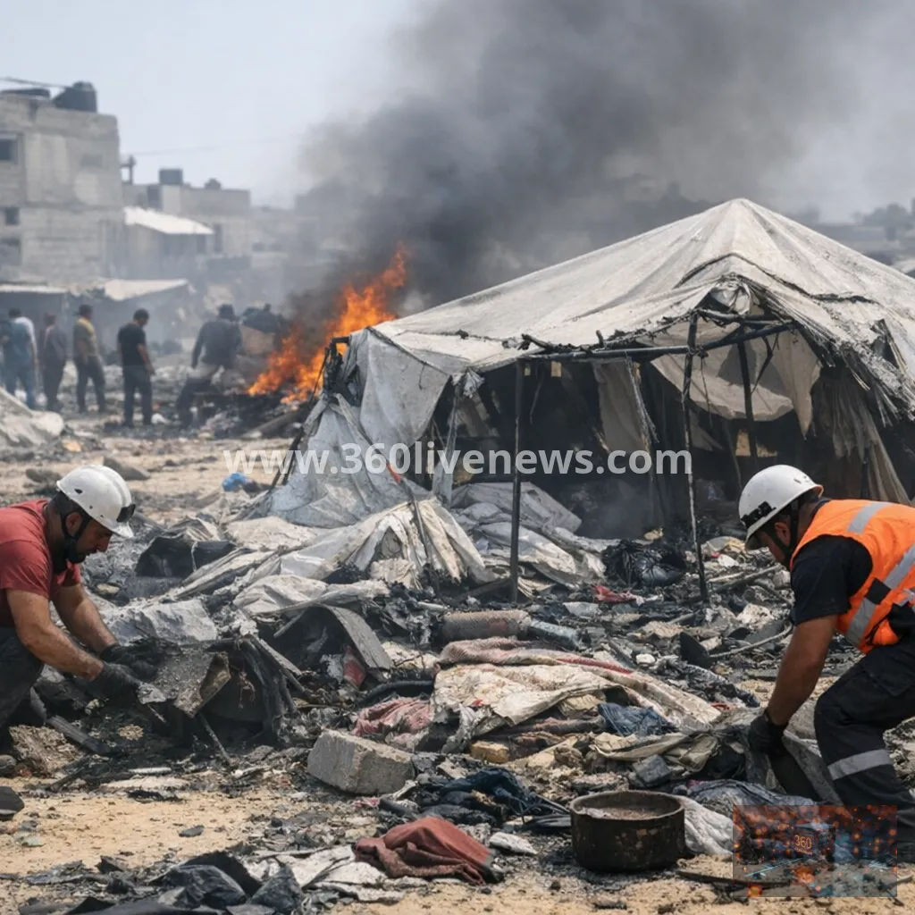 Israeli strikes kill 10 in Gaza, including camp and tent attacks