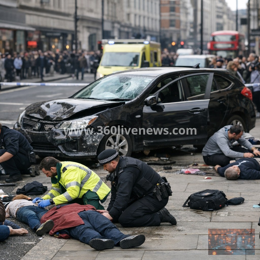 Woman arrested after car ploughs into pedestrians in Soho, London