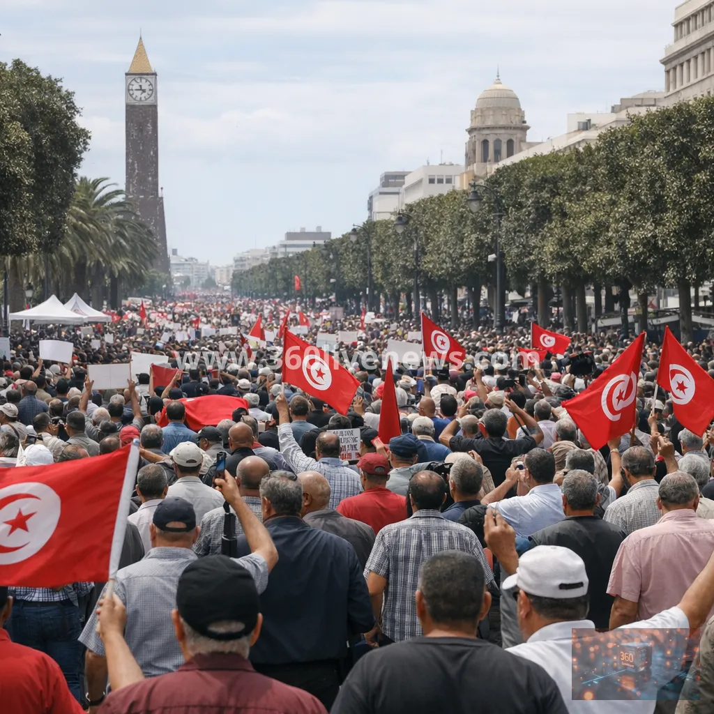 Thousands protest in Tunis on fifth anniversary of Saied's emergency rule