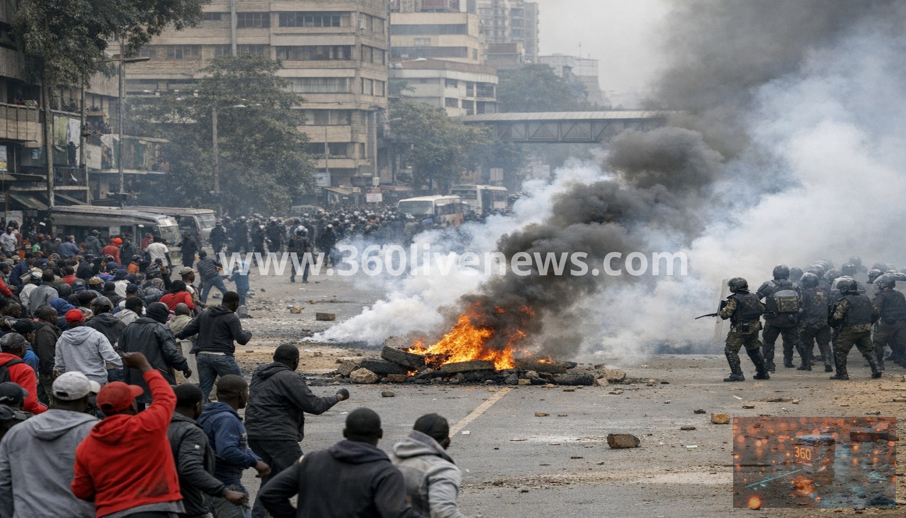Kenya transport strike sparks protests and teargas clashes in Nairobi