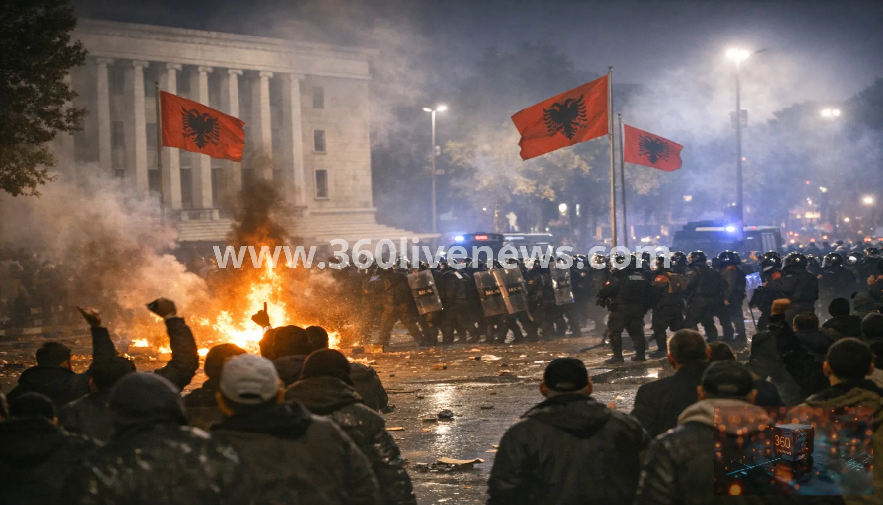 Student protests spread beyond Tirana as clashes continue for a third day in Albania