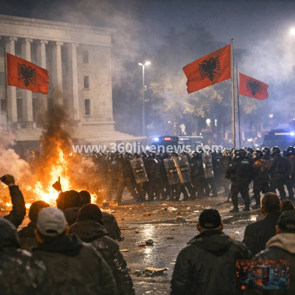 Student protests spread beyond Tirana as clashes continue for a third day in Albania