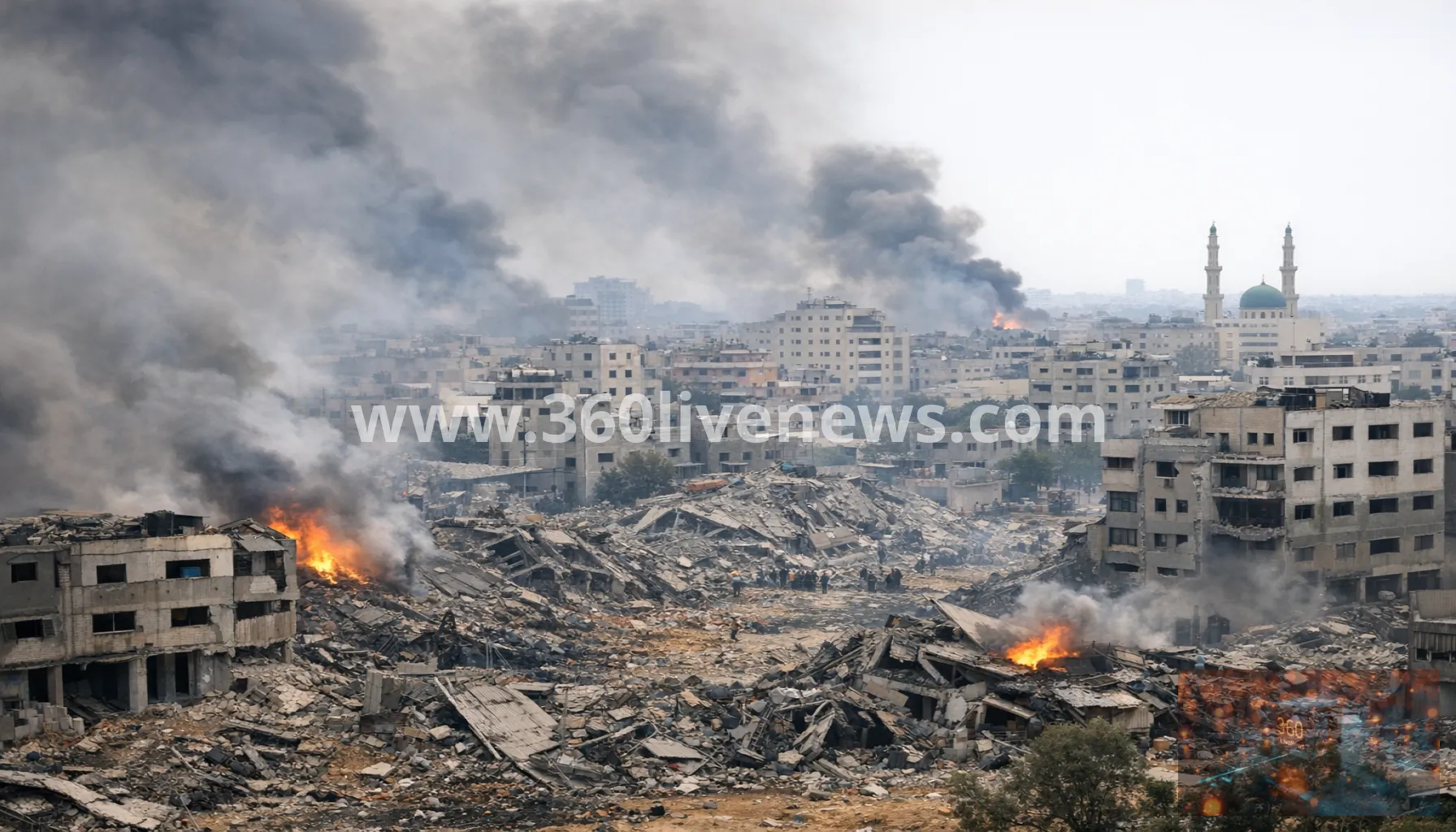 Israeli strikes hit residential areas in Gaza City as ceasefire line is crossed