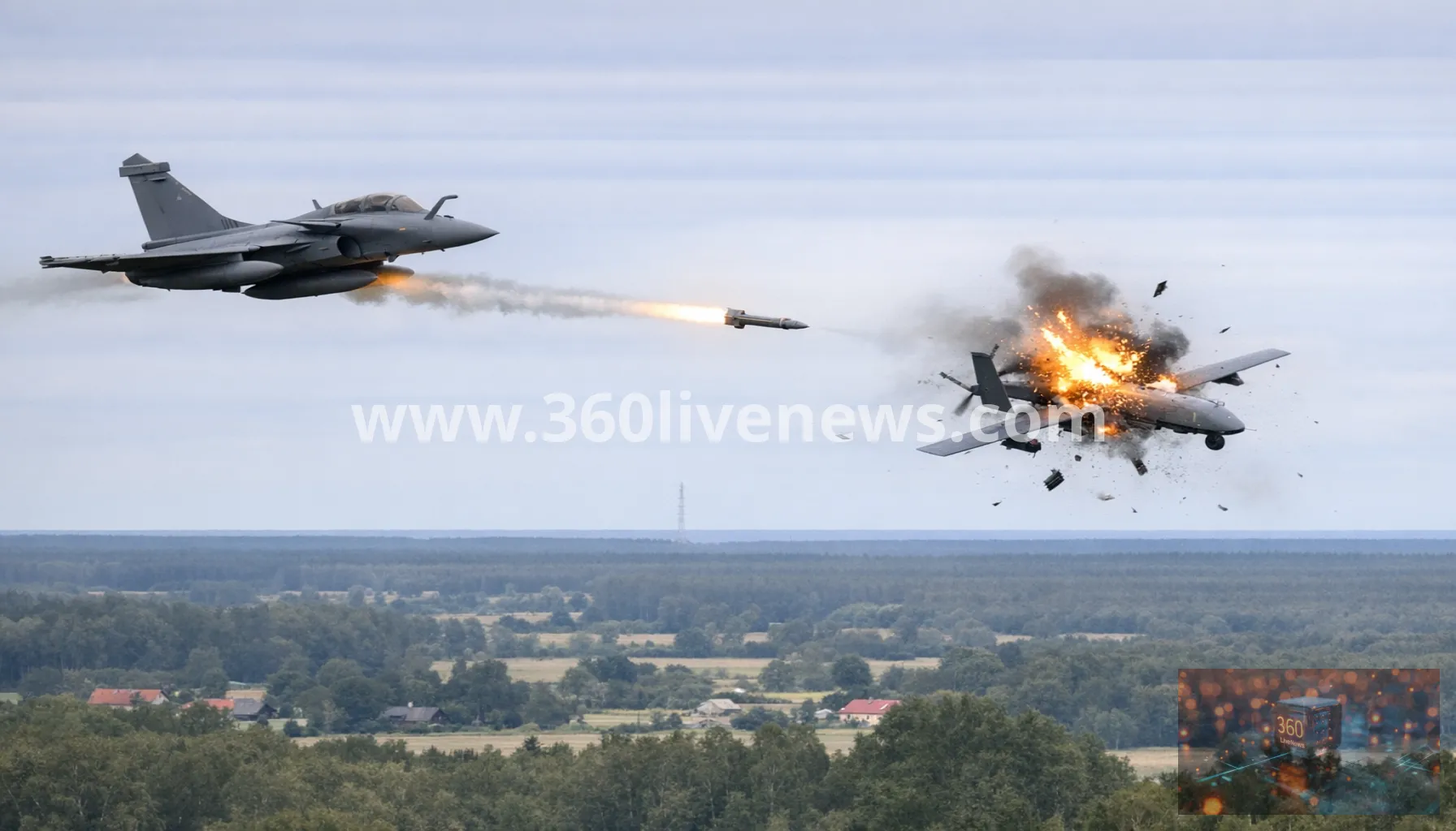 French NATO jet shoots down drone after Russian incursion into Latvian airspace