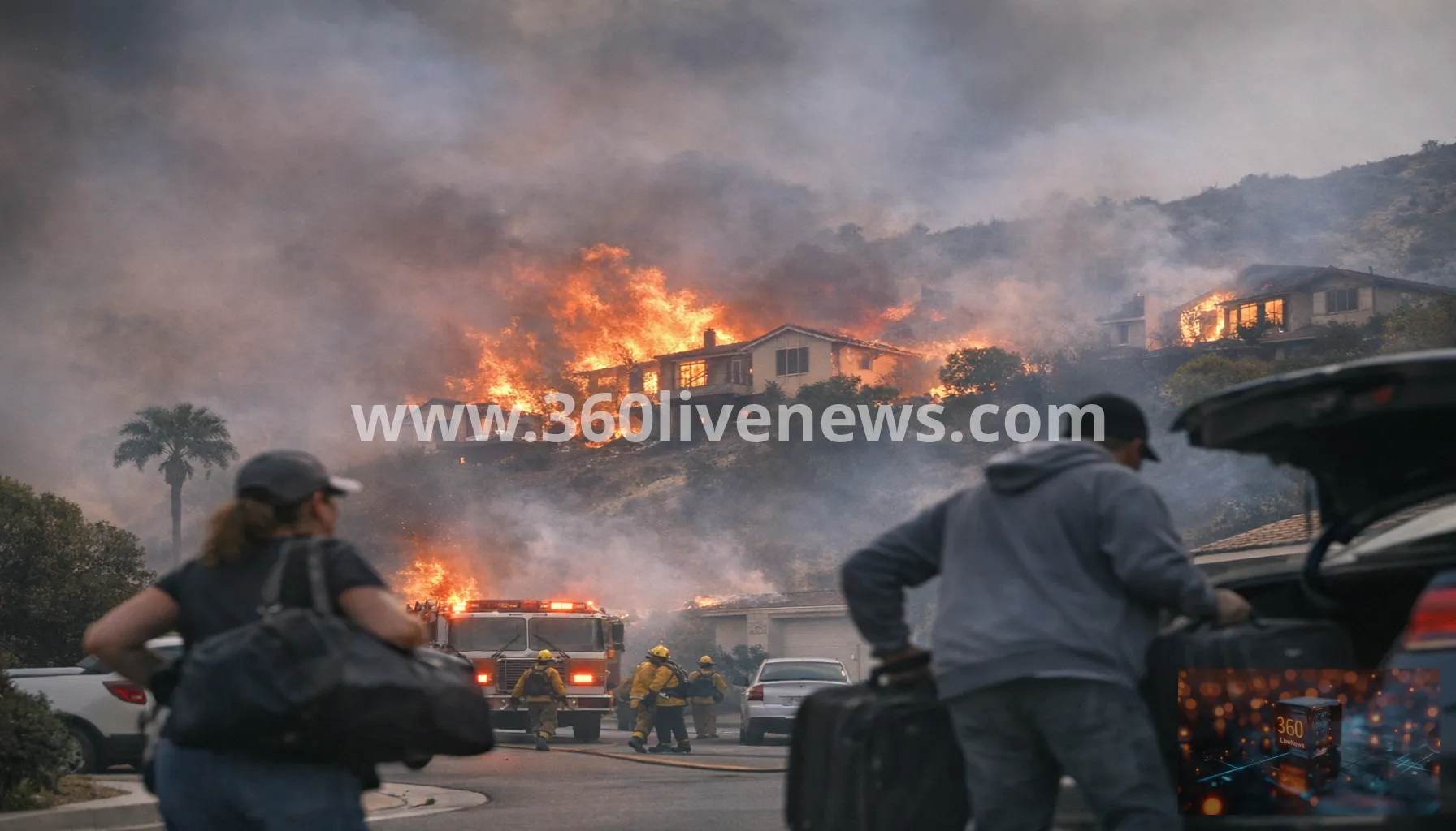 Southern California wildfire spreads through Orange County as evacuation orders widen