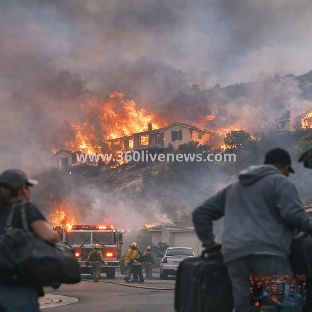 Southern California wildfire spreads through Orange County as evacuation orders widen