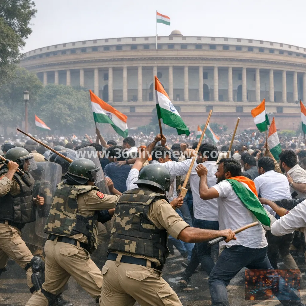 Indian police use tear gas and baton charges as Cockroach movement marches on parliament