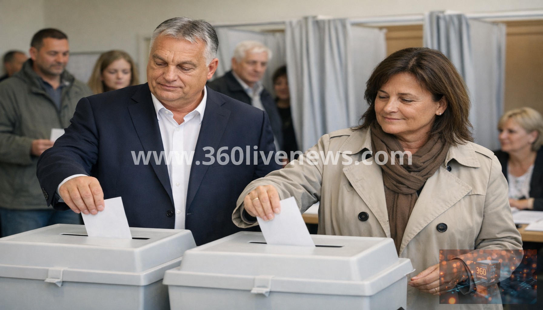 High-stakes Hungarian election sees record turnout as Orbán and Magyar cast ballots