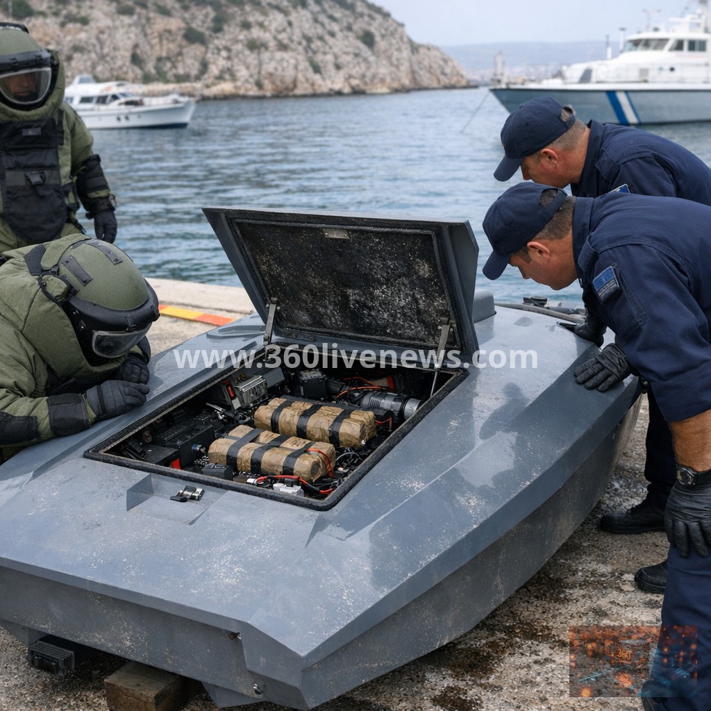 Greece police seize mystery drone boat armed with explosives