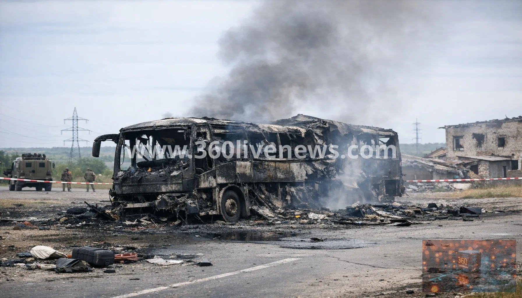 Seven killed in drone attack on bus in Russia-controlled Donetsk region
