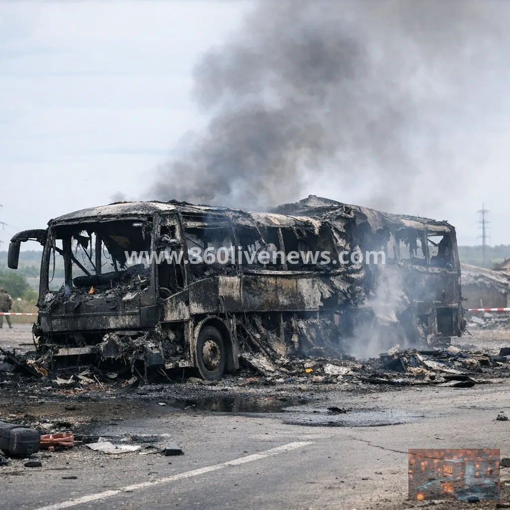 Seven killed in drone attack on bus in Russia-controlled Donetsk region