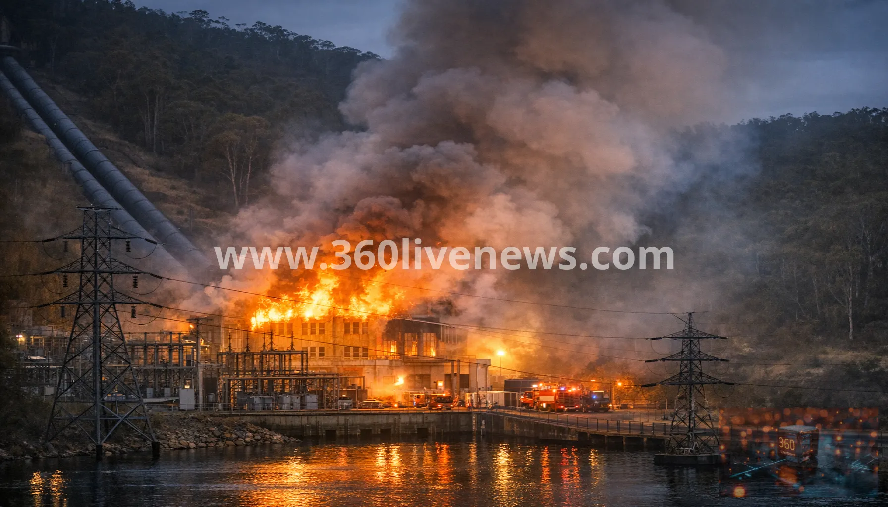 Fire breaks out at Tungatinah Power Station in Tasmania's Central Highlands
