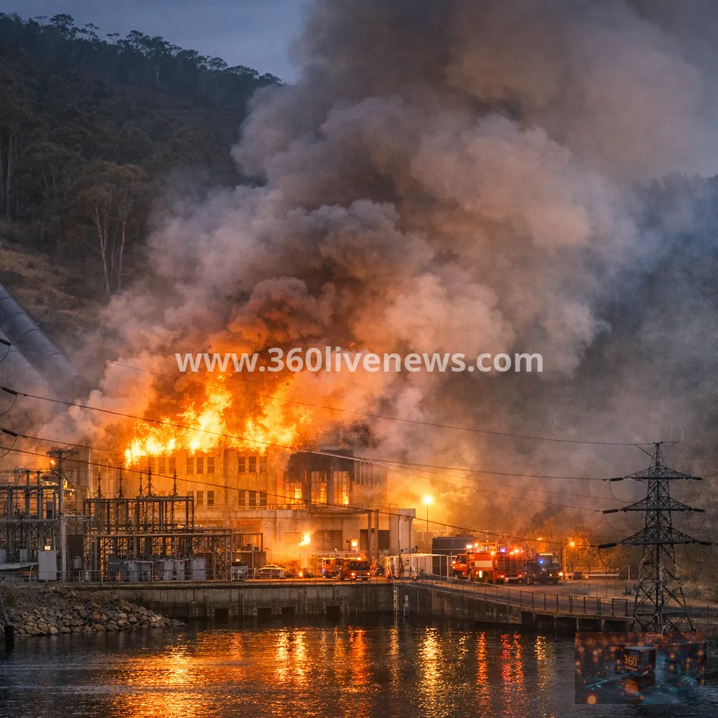 Fire breaks out at Tungatinah Power Station in Tasmania's Central Highlands