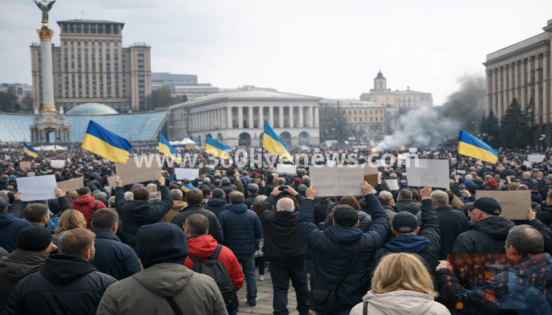 Protests spread across Ukraine as parliament prepares to vote on wartime government