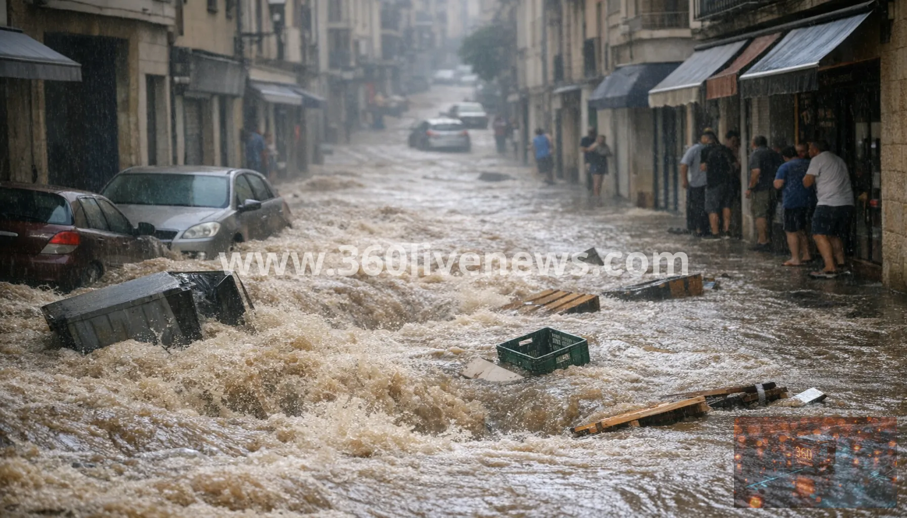 Flash flooding hits Jaén after torrential 20-minute downpour