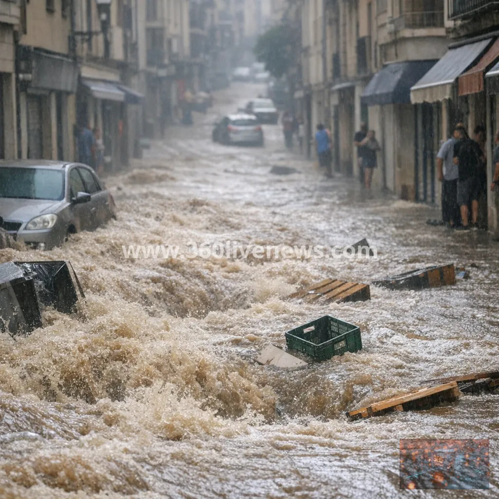 Flash flooding hits Jaén after torrential 20-minute downpour
