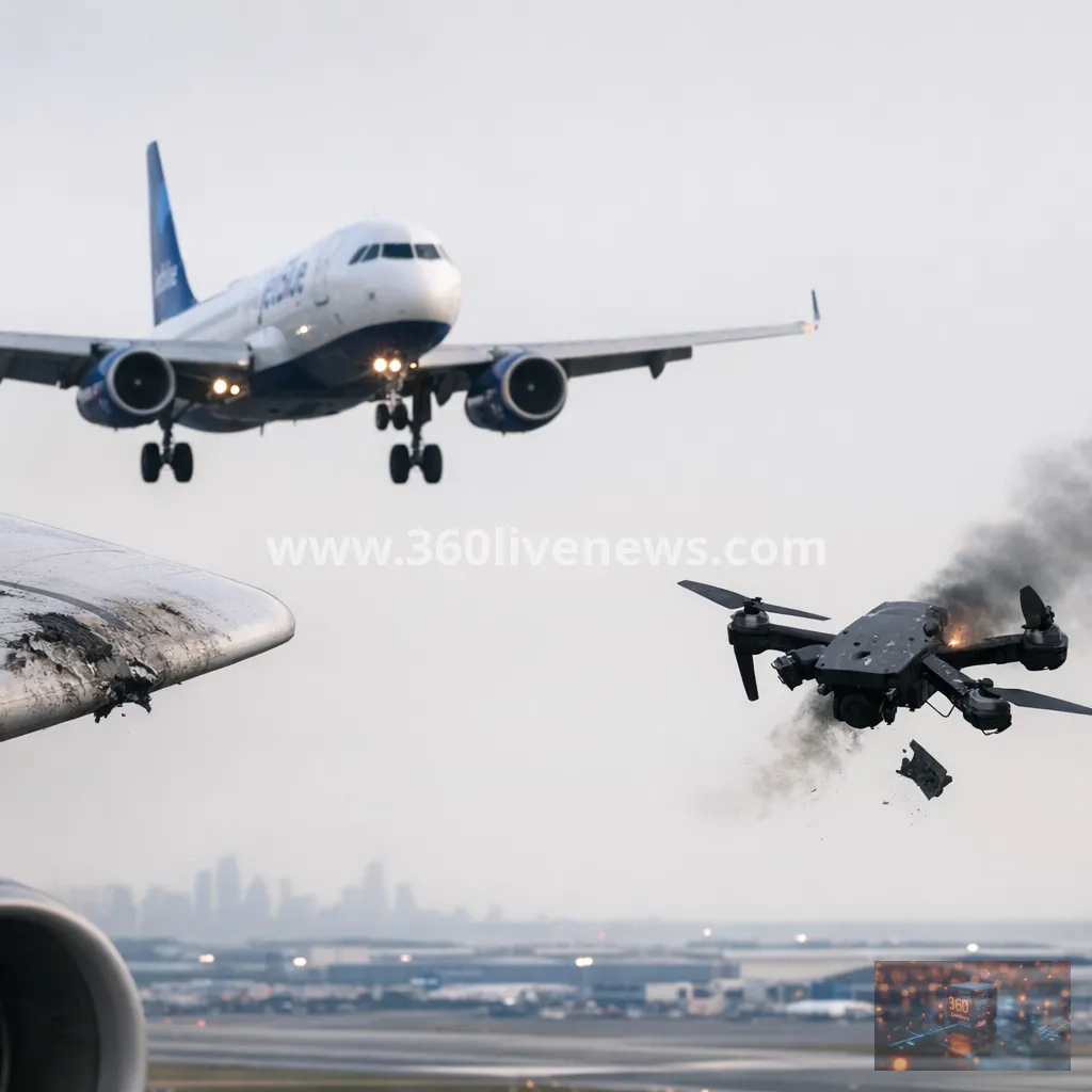 JetBlue pilot reports drone strike on approach to JFK airport
