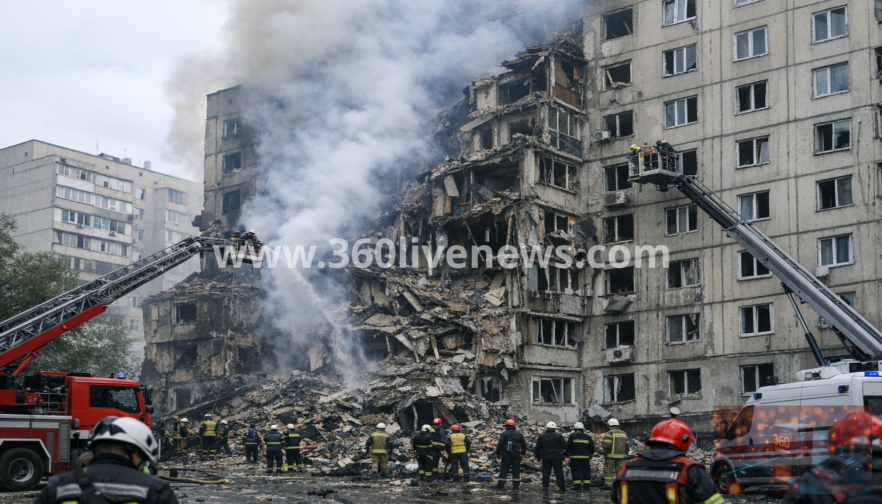 Seven killed in Russian drone strike on Kyiv apartment block