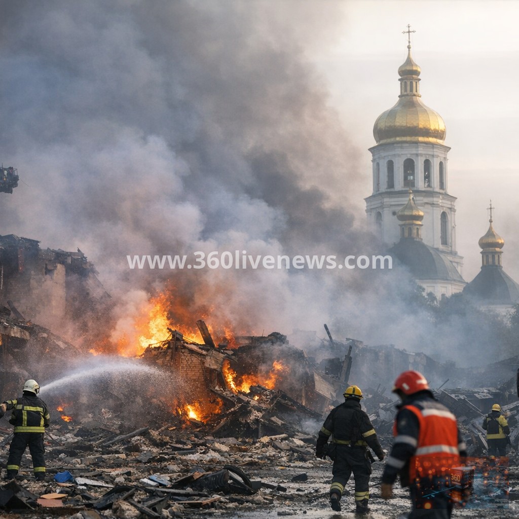 Deadly airstrike hits Kramatorsk as emergency crews battle fires