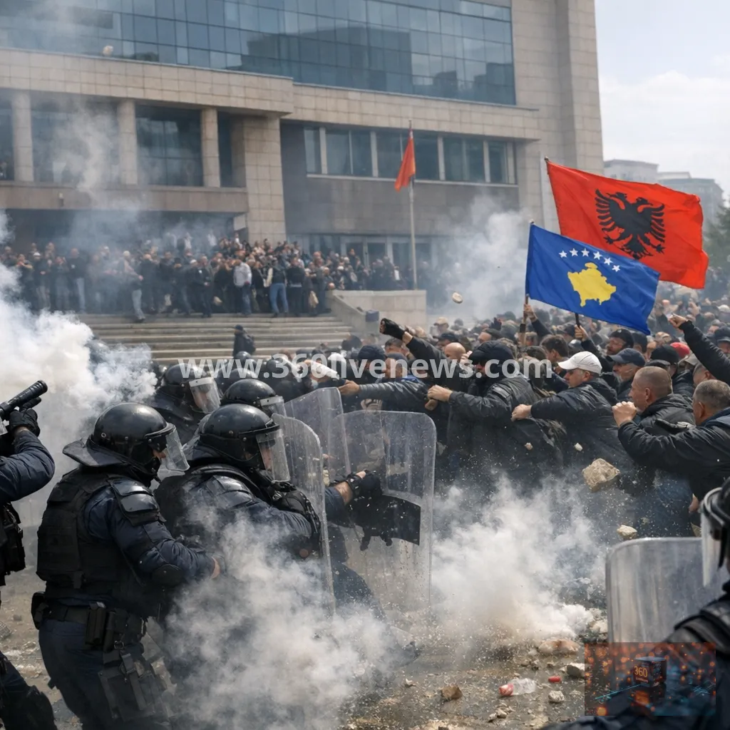 Police clash with Kosovo protesters over bid to curb Hague war crimes court