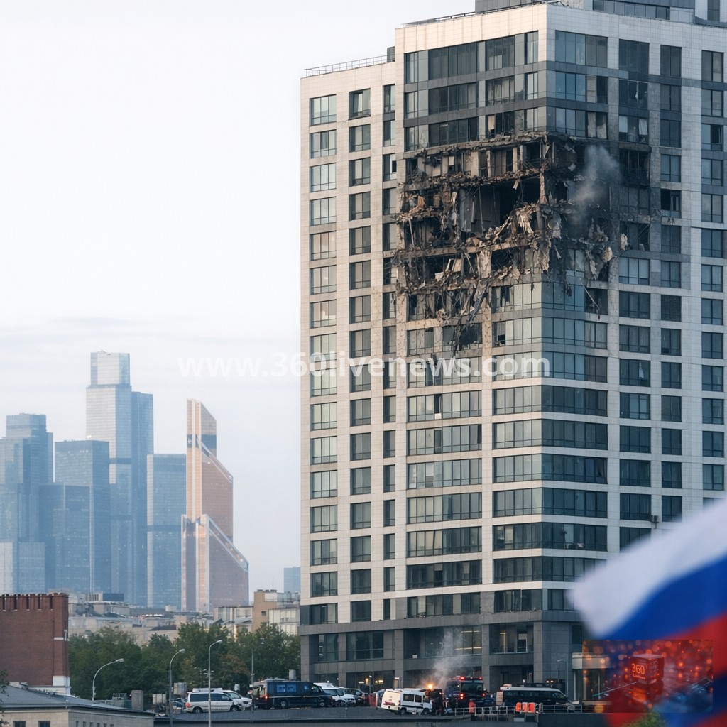 Drone hits Moscow high-rise days before Victory Day parade
