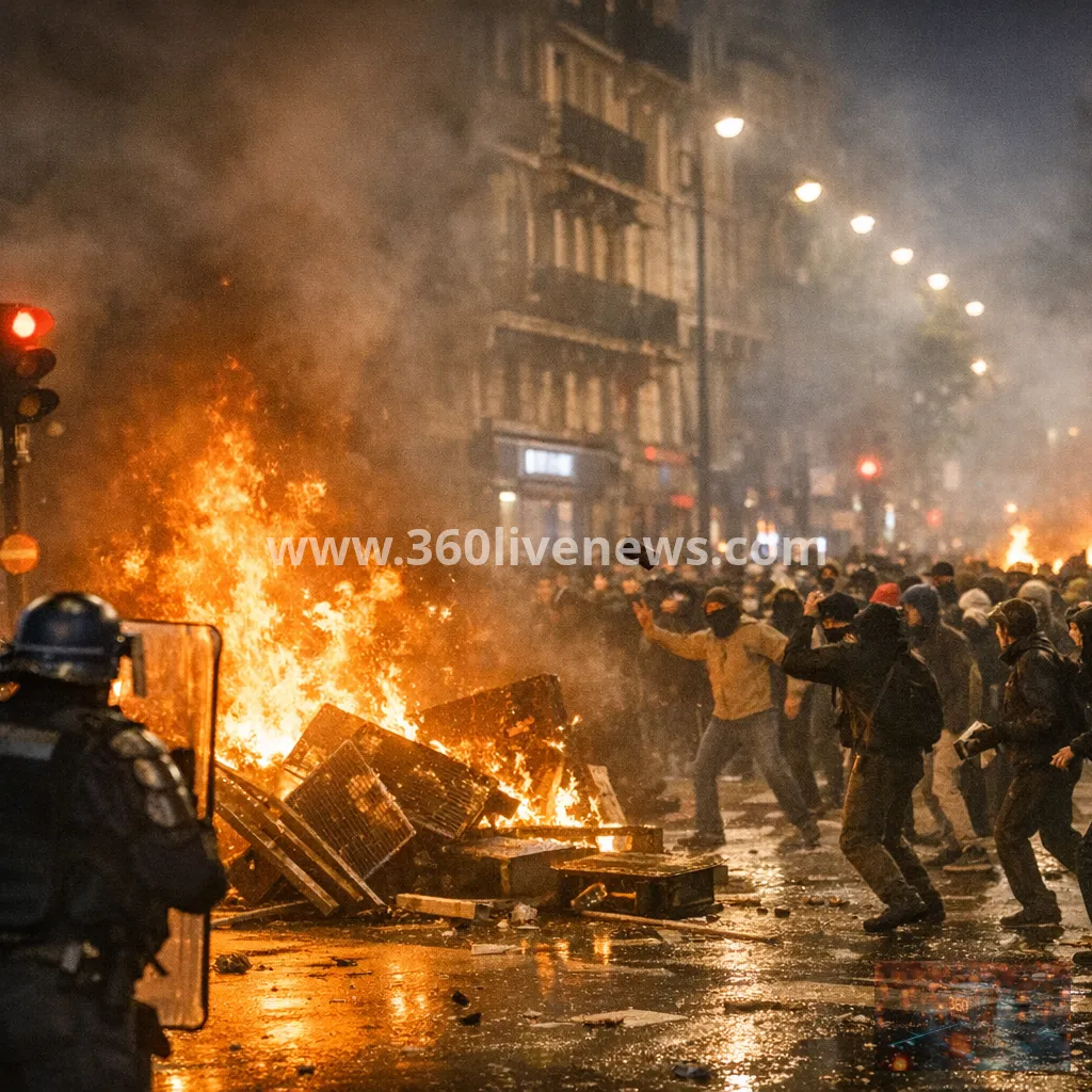 France protests turn violent for a second day amid nearly 1,000 arrests