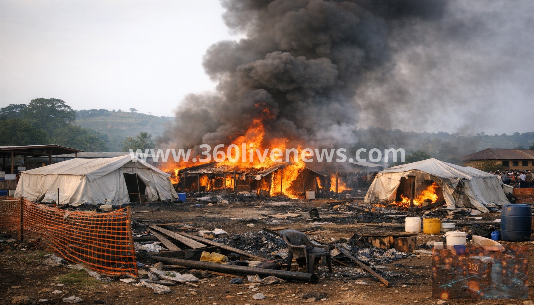 Crowd torches Ebola treatment tents at hospital in DR Congo