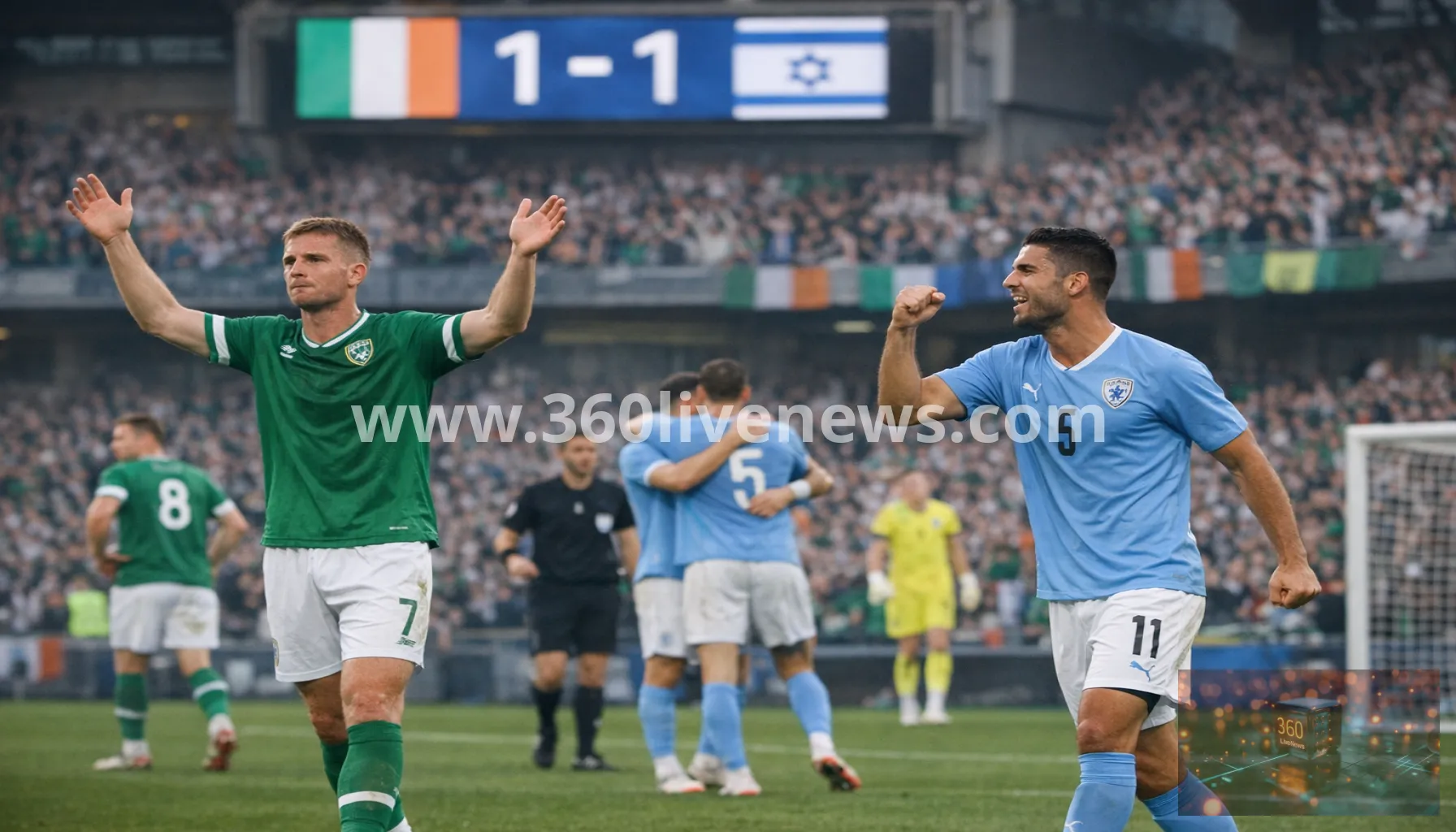 Ireland and Israel draw 1-1 amid political tension and spitting allegation