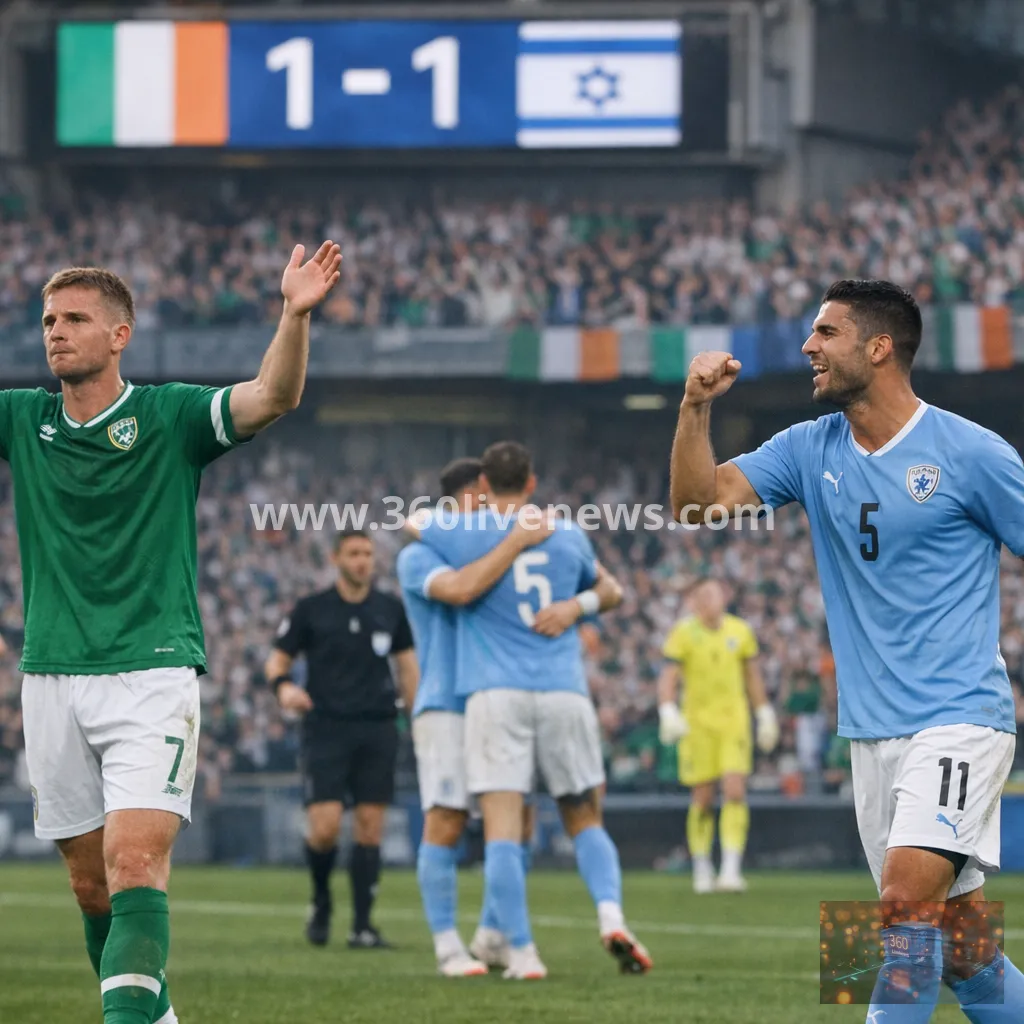 Ireland and Israel draw 1-1 amid political tension and spitting allegation