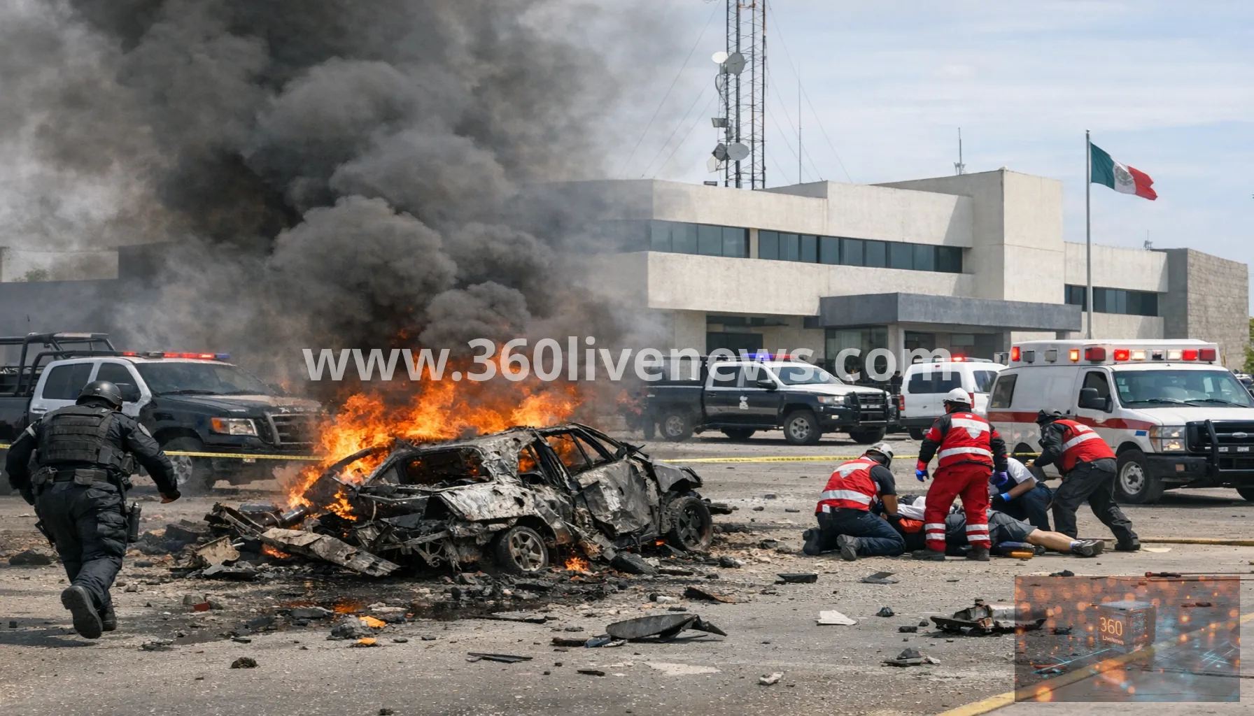 Car bomb explodes outside police station in Ojocaliente, Zacatecas, wounding six