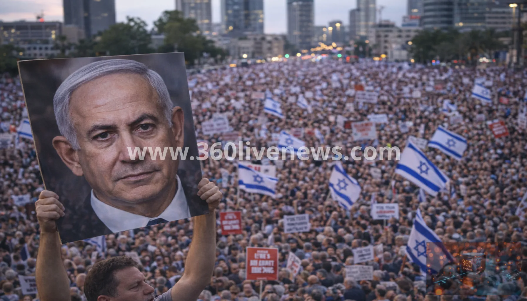 Thousands rally in Tel Aviv against Netanyahu days before Israel election