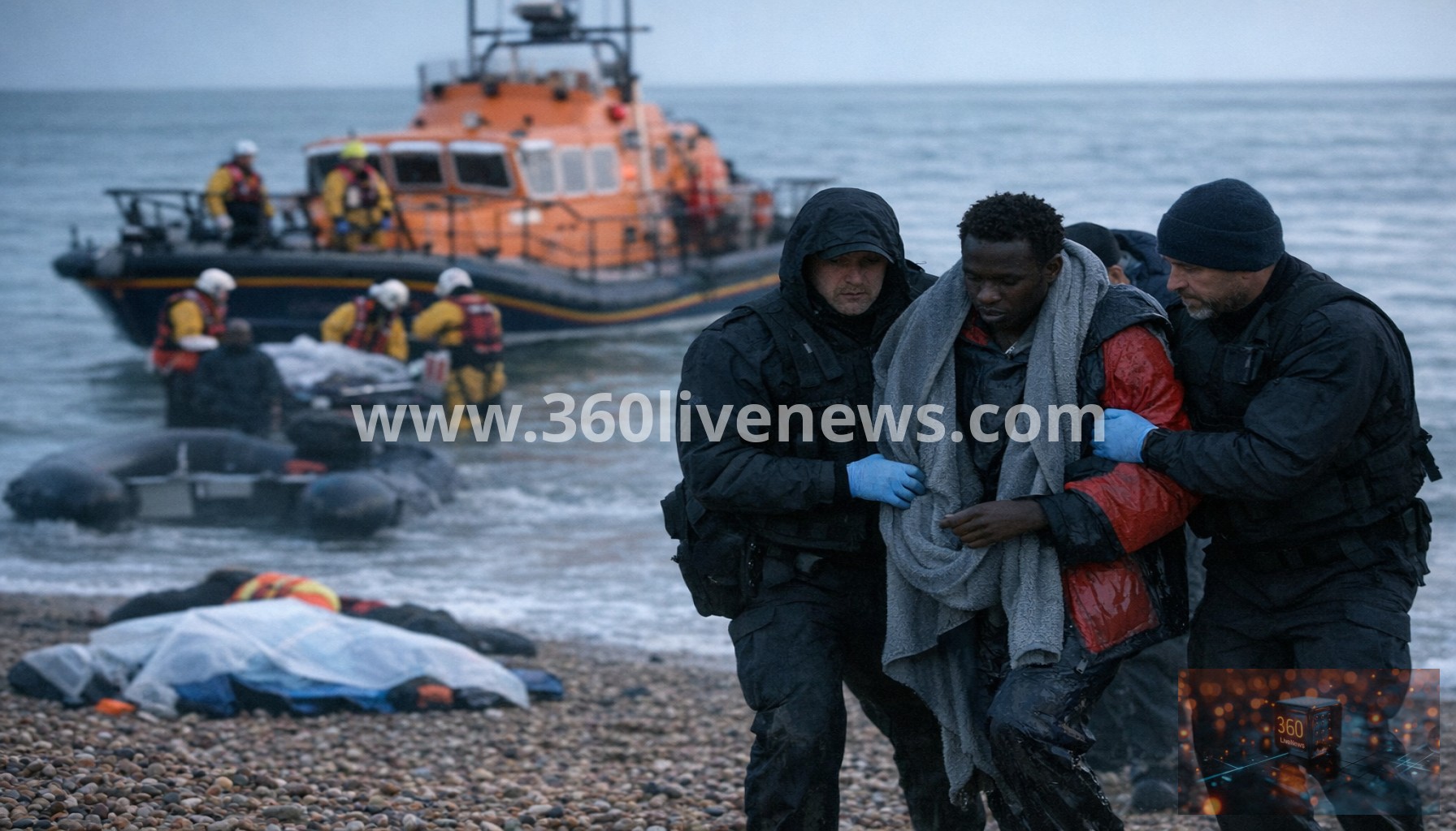 Sudanese man arrested on suspicion of endangering life after four drown in English Channel crossing attempt
