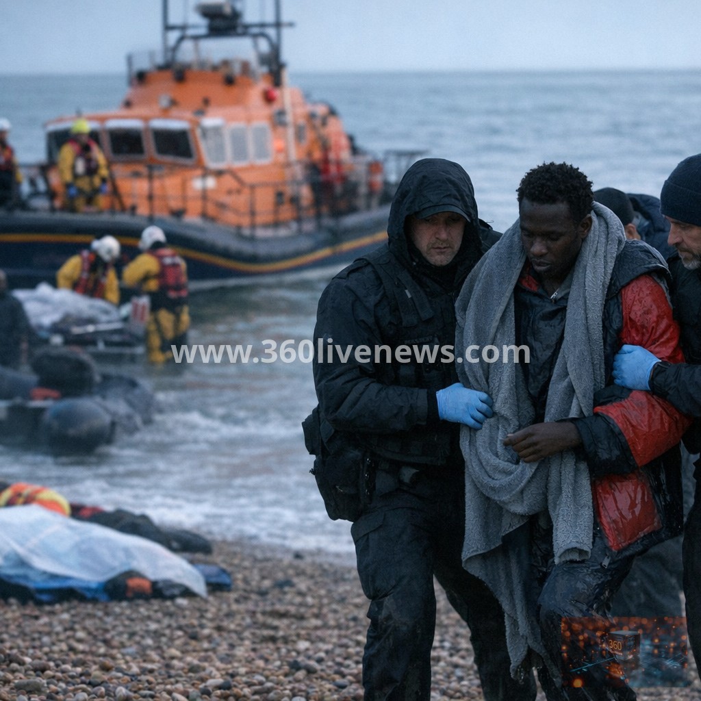 Sudanese man arrested on suspicion of endangering life after four drown in English Channel crossing attempt