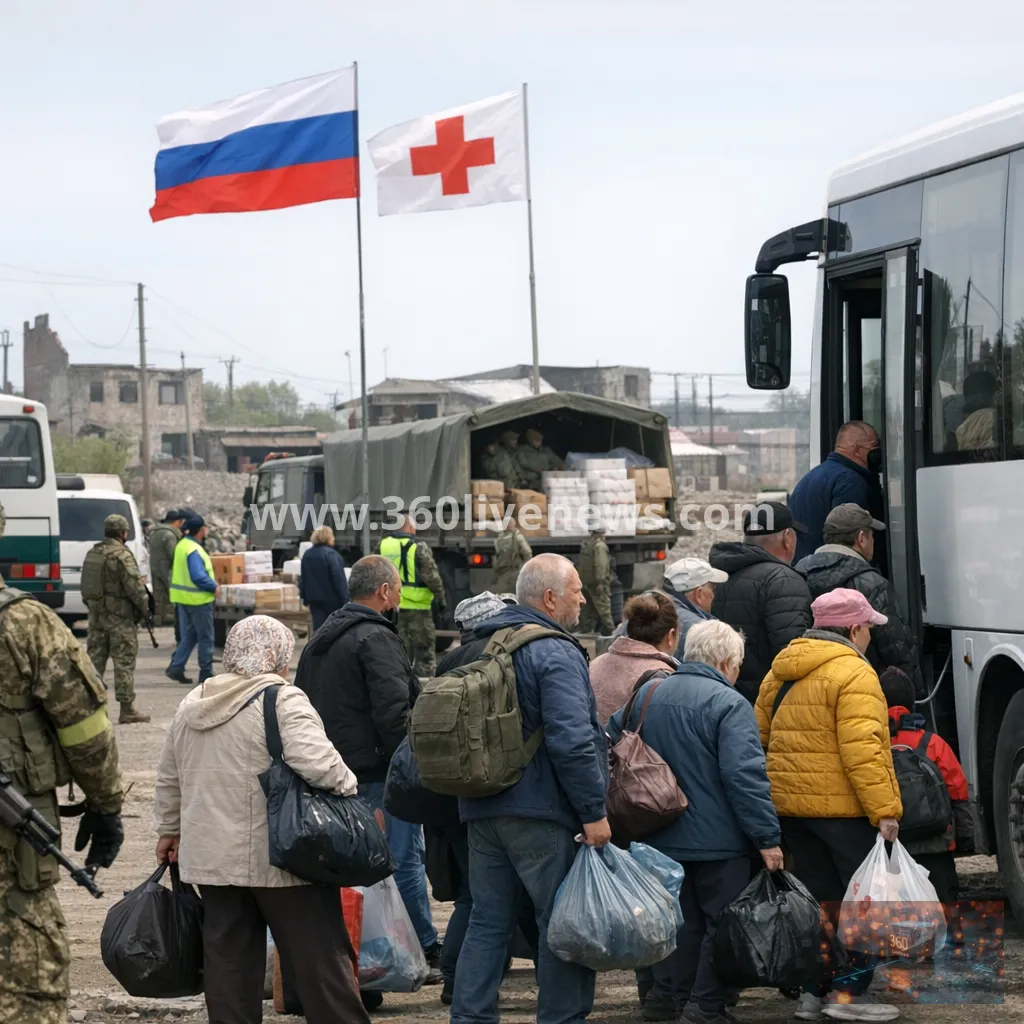 Evacuation begins in Russian-held Oleshky under six-day humanitarian ceasefire