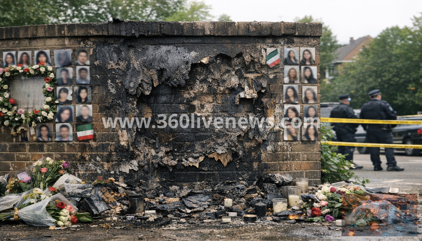 Suspected arson attack on Iranian and Jewish community memorial wall in north London